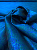 French Globe Spheres Jacquard Brocade - Blue / Teal Green