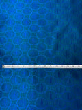 French Globe Spheres Jacquard Brocade - Blue / Teal Green