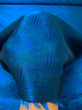 French Globe Spheres Jacquard Brocade - Blue / Teal Green