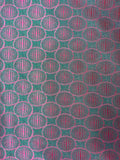 French Globe Spheres Jacquard Brocade - Magenta / Teal Green