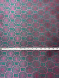 French Globe Spheres Jacquard Brocade - Magenta / Teal Green
