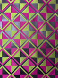 Italian Geometric Lattice Brocade - Dark Magenta / Lime Green / Black