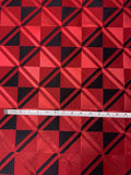Italian Geometric Lattice Brocade - Red / Black