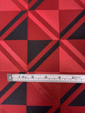 Italian Geometric Lattice Brocade - Red / Black