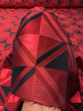Italian Geometric Lattice Brocade - Red / Black