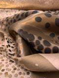 Italian Large-Scale Dotted Floral Brocade - Vintage Gold / Tan / Taupes / Black
