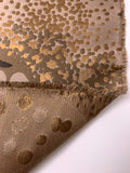 Italian Large-Scale Dotted Floral Brocade - Vintage Gold / Tan / Taupes / Black