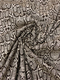 Italian Snakeskin Stretch Brocade with Lurex - Brown / Grey / Silver
