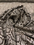 Italian Snakeskin Stretch Brocade with Lurex - Brown / Grey / Silver