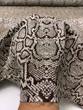 Italian Snakeskin Stretch Brocade with Lurex - Brown / Grey / Silver