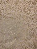 Italian Graphic Basketweave Metallic Brocade - Gold / Pale Blush Pink