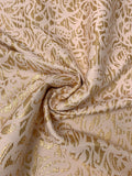 Italian Graphic Basketweave Metallic Brocade - Gold / Pale Blush Pink