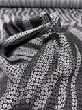 Sequins-Look Zebra Brocade - Grey / Black / Silver