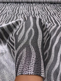 Sequins-Look Zebra Brocade - Grey / Black / Silver
