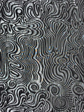 Italian Large-Scale Swirl Lines Brocade - Silver / Black