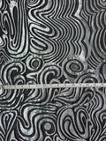 Italian Large-Scale Swirl Lines Brocade - Silver / Black