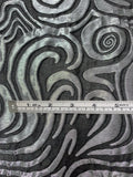 Italian Large-Scale Swirl Lines Brocade - Silver / Black