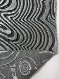 Italian Large-Scale Swirl Lines Brocade - Silver / Black