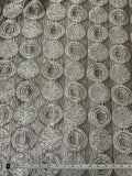 Circle Design Novelty Brocade - Pewter / Silver