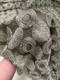Circle Design Novelty Brocade - Pewter / Silver