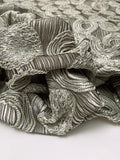 Circle Design Novelty Brocade - Pewter / Silver