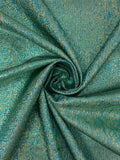 Novelty Two-Toned Tissue Lamé - Turquoise / Gold