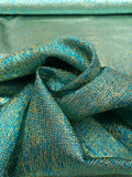 Novelty Two-Toned Tissue Lamé - Turquoise / Gold