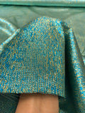 Novelty Two-Toned Tissue Lamé - Turquoise / Gold