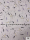 Dainty Leaf Vine Swirl Printed Chiffon - White / Black / Lavender / Yellow