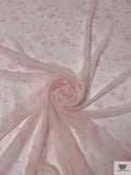 Floral Inspired Printed Chiffon - Baby Pink / White