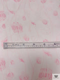 Floral Inspired Printed Silk Chiffon - Baby Pink / White