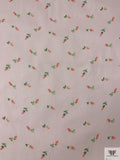 Ditsy Floral Printed Silk Chiffon - Muted Peach / Peach / Green