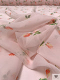 Ditsy Floral Printed Chiffon - Muted Peach / Peach / Green