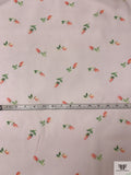 Ditsy Floral Printed Chiffon - Muted Peach / Peach / Green