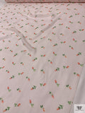 Ditsy Floral Printed Chiffon - Muted Peach / Peach / Green