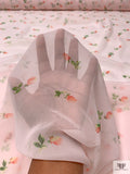 Ditsy Floral Printed Chiffon - Muted Peach / Peach / Green