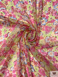 Floral Printed Silk Chiffon - Multicolor