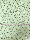 Ditsy Trailing Floral Printed Chiffon - Summer Green
