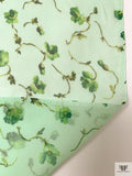 Ditsy Trailing Floral Printed Chiffon - Summer Green