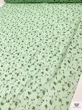 Ditsy Trailing Floral Printed Chiffon - Summer Green