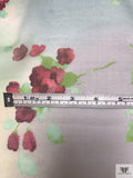 Watercolor Floral Bouquets Printed Chiffon - Sage / Dusty Hues / Wine / Green