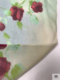 Watercolor Floral Bouquets Printed Chiffon - Sage / Dusty Hues / Wine / Green