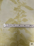 Classical Draped Maiden Printed Silk Chiffon Panel - Pear Green / Off-White