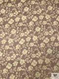 Floral Silhouette Printed Chiffon - Brown / Pear Green