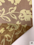 Floral Silhouette Printed Chiffon - Brown / Pear Green