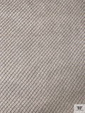 Diagonal Dash Printed Chiffon - Fossil Grey / Dusty Blue / Off-White