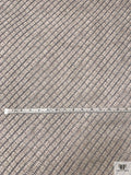 Diagonal Dash Printed Chiffon - Fossil Grey / Dusty Blue / Off-White