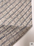 Diagonal Dash Printed Chiffon - Fossil Grey / Dusty Blue / Off-White