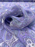 Paisley Printed Printed Chiffon - Lavender / Sky Blue / White