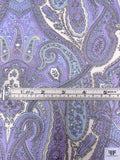 Paisley Printed Printed Chiffon - Lavender / Sky Blue / White